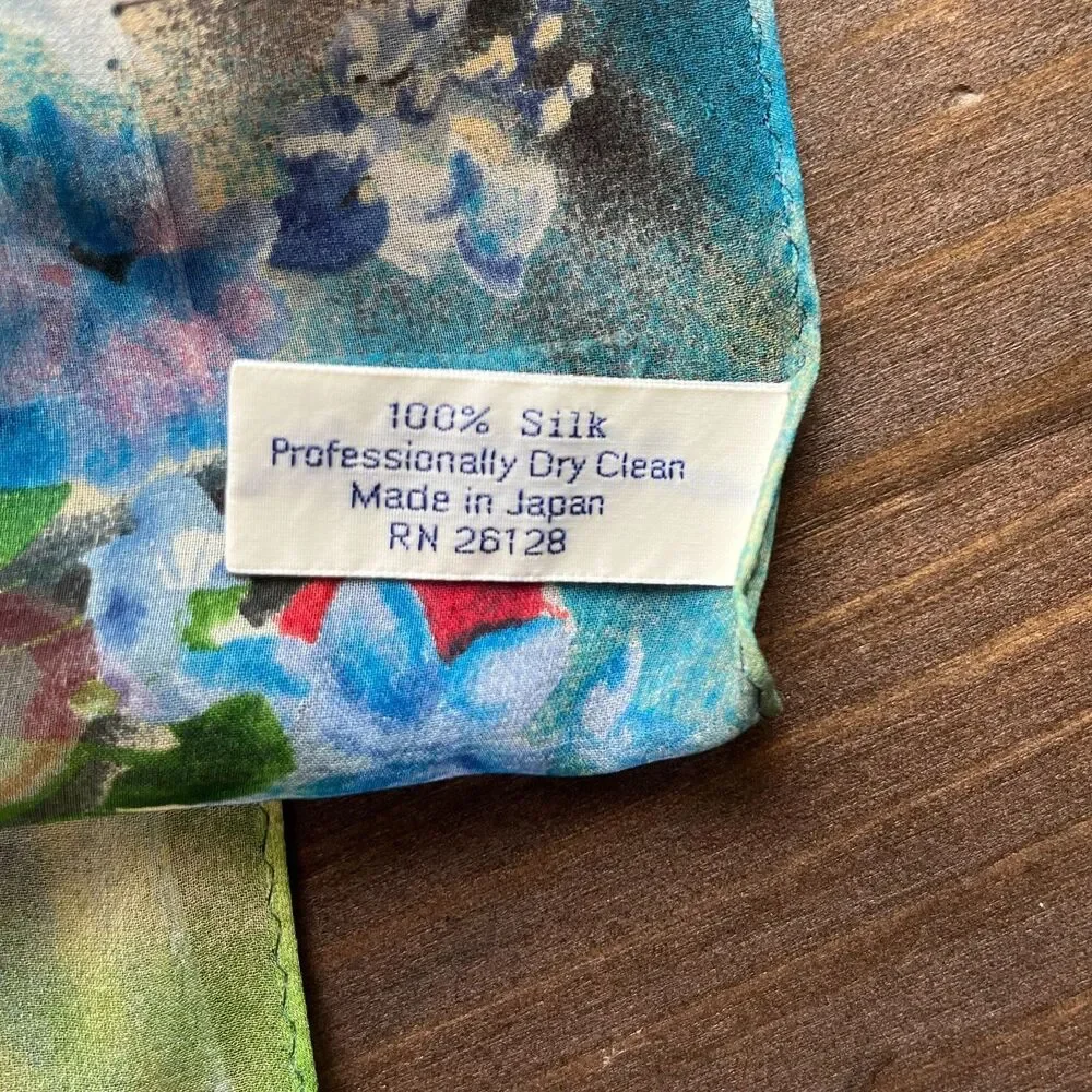 Vintage Larkspur, Peonies, and Canterbury Bells by Laura Coombs Hills Silk Scarf